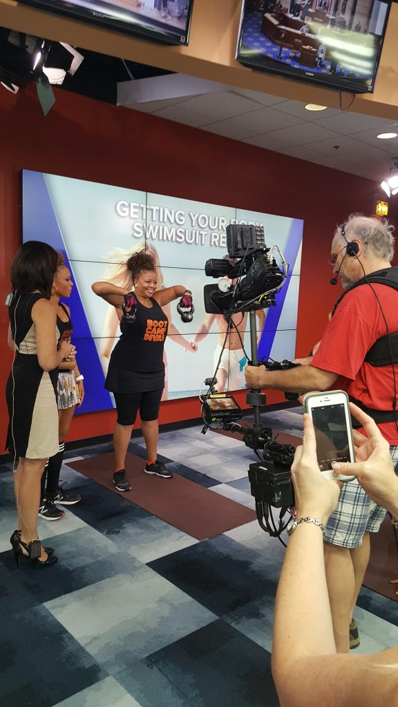 People preparing for professional broadcast